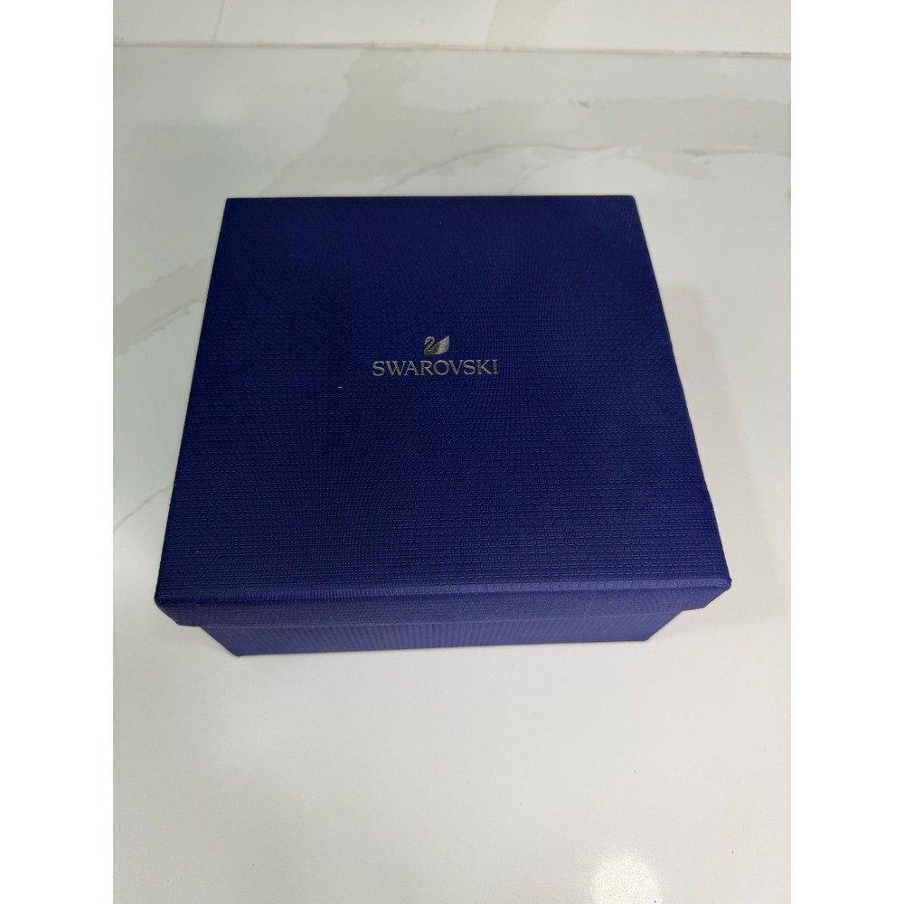 Swarovski Blue Empty Jewelry Gift Box with Polishing Cloth 8.25x7.5x3.5